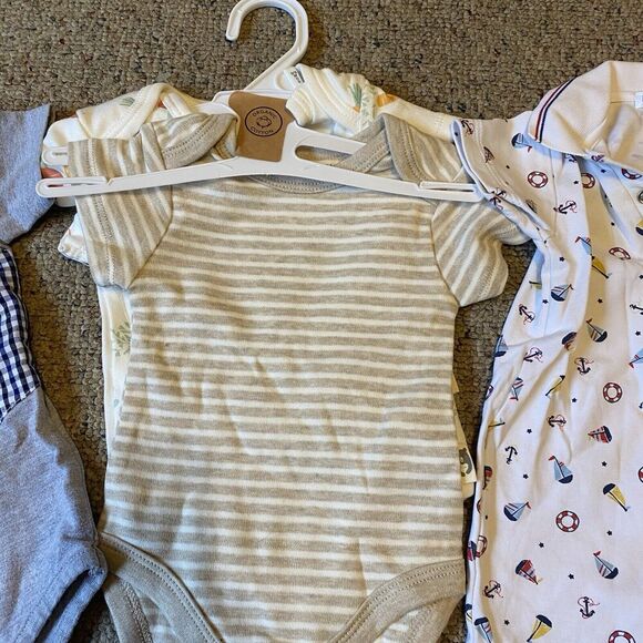 Mix Lot Of 4 Rabbit+Bear Unisex Baby Infant Bodysuits 3-6 Months Organic Cotton - Picture 2 of 5